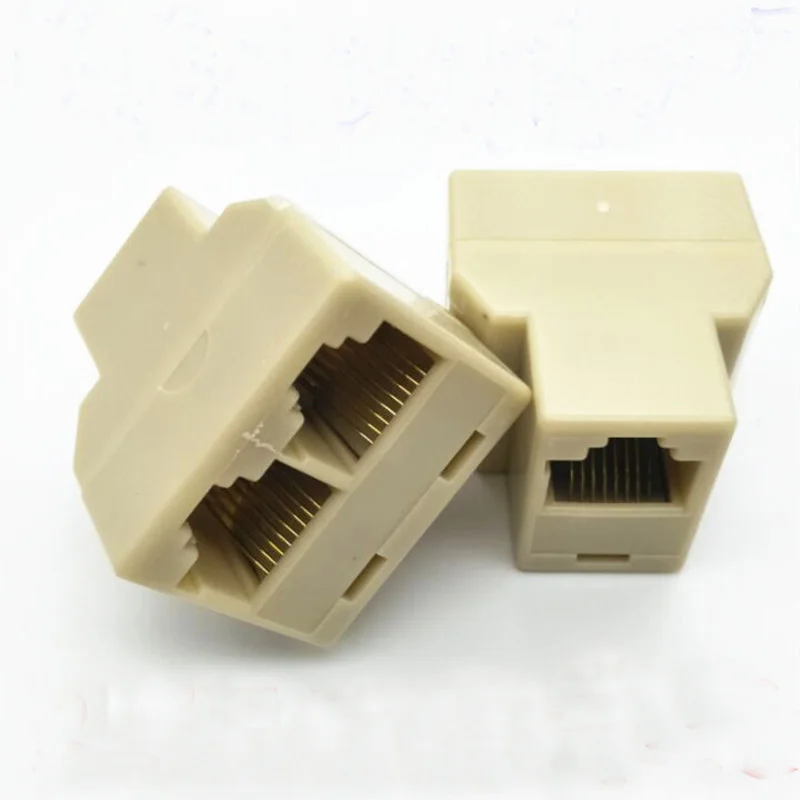 100pcs RJ45 분배기 커넥터 1 2 웨이 듀얼 여성 Cat6/5/5e RJ45 Lan 이더넷 네트워크 분배기 어댑터 연장 플러그 커플러