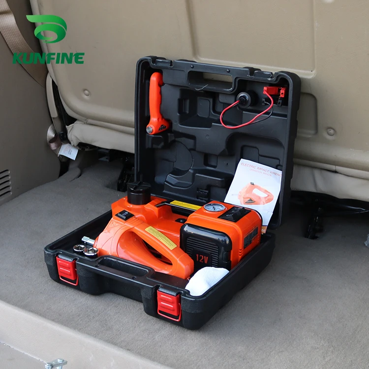 12V 5Ton Auto Elektrische Reifen Heben Auto Wagenheber Hydraulische Luft Infatable Auto Boden Wagenheber Mit Schlagschrauber und Reifen Manometer Luftpumpe – Detail 6