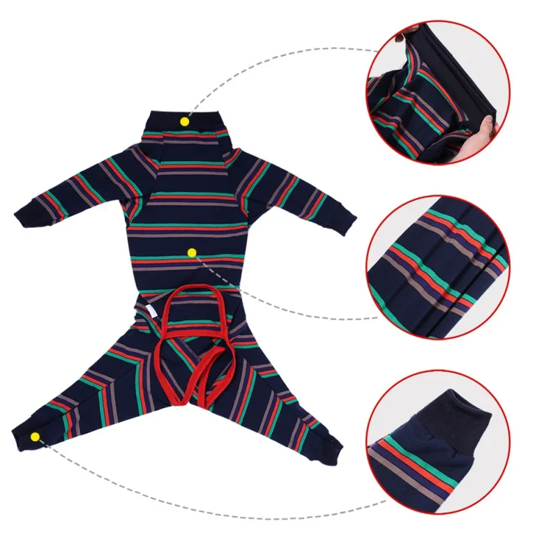 Four Feet Dog Lightweight Pajamas Pure Dog Jumpsuits 4 Legs Dog Clothes Onesies T-Shirt PJS Puppy Pets Costume For Large Dogs