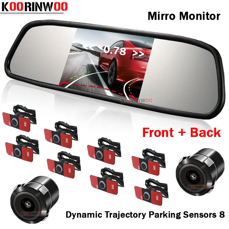 

Koorinwoo Original 16.5mm Flat Parktronic For Car Parking sensor system with camera Front and Reversing radar detector Buzzer 12