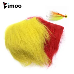 Bimoo 1PC 6*6CM Goat Tying Fur Patch for Parachute Fly Mini Sheep Hair For Tying Jig Lure Bait Streamers Chartreuse Orange