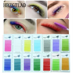 HBZGTLAD Brand new C/D curl 0.07/0.1mm 8-13mm mix length false lashes eyelash individual colored lashes Faux eyelash extensions