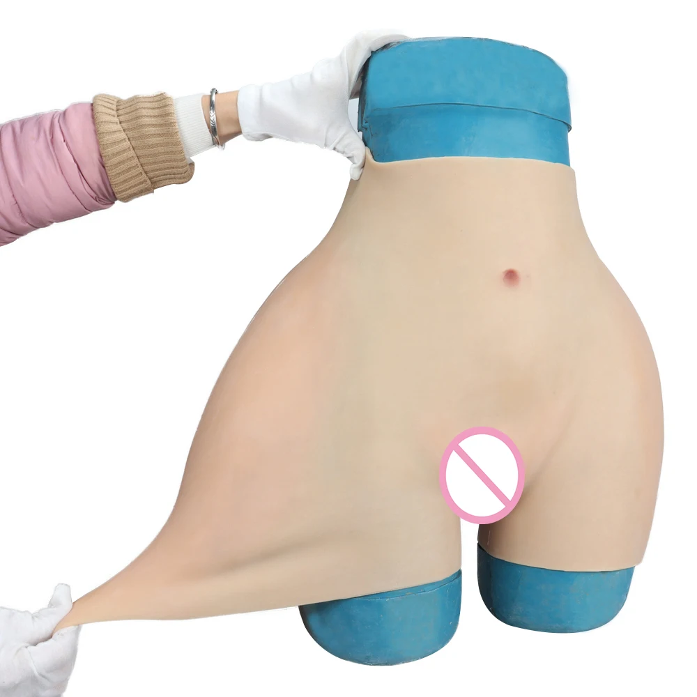 بنطال من السيليكون KnowU مع مهبل مزيف على الورك يعزز 4.8 سم أزياء تنكرية للمتحولين جنسيا