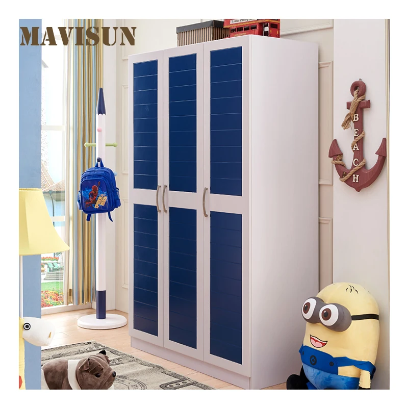 Children\'s Wardrobe Modern Minimalist Pink Blue Three-Door Two-Door Four-Door Bedroom Household Wardrobe Child Furniture Set