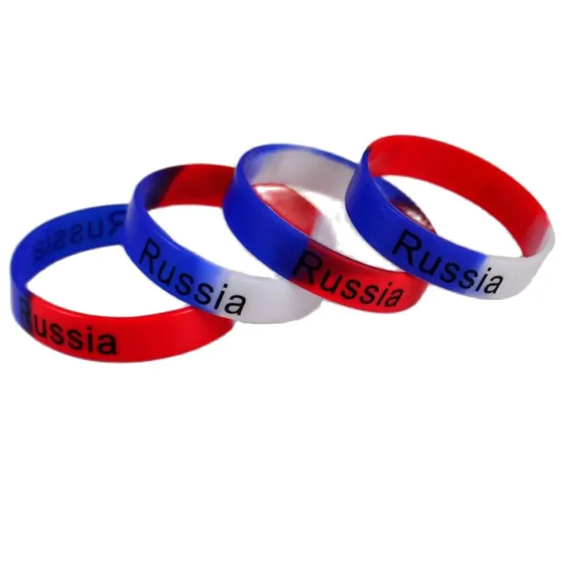 6x Russia National Team Football Soccer Basketball Silicone Bracelet Bangle Wristband Sport Fashion Jewelry Party Gift