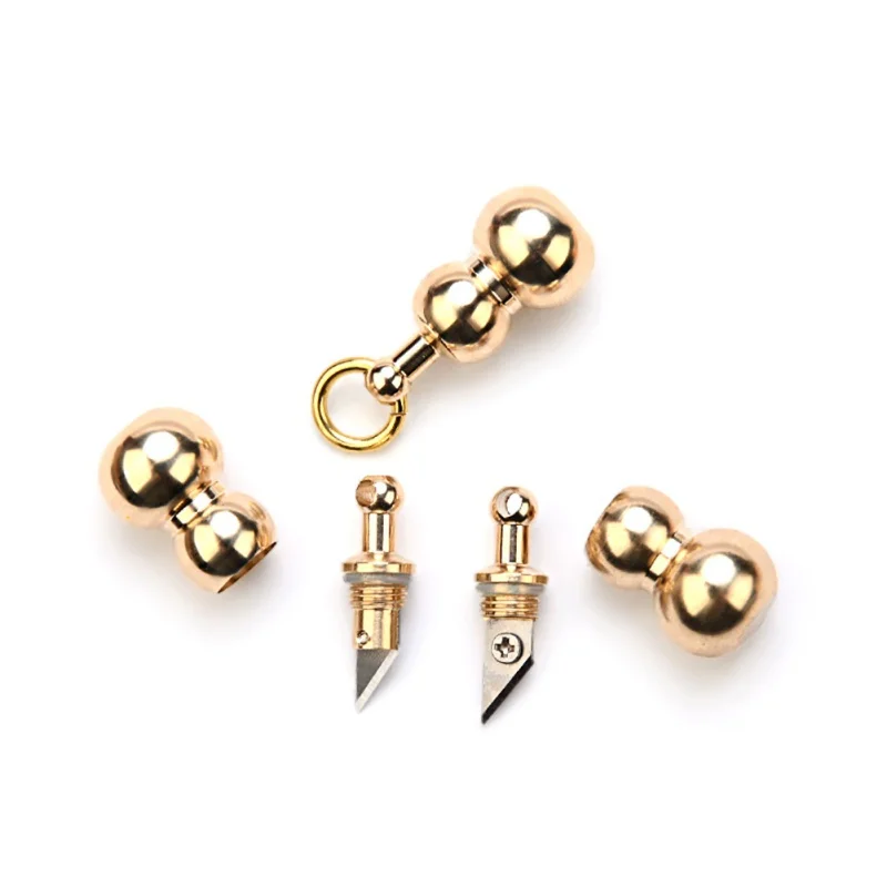 Cutting Tool Brass Keychain Multi-function EDC Portable Mini Tool Key Ring Pendant Tool Capsule Knife Tiny Cutting Tool image 4