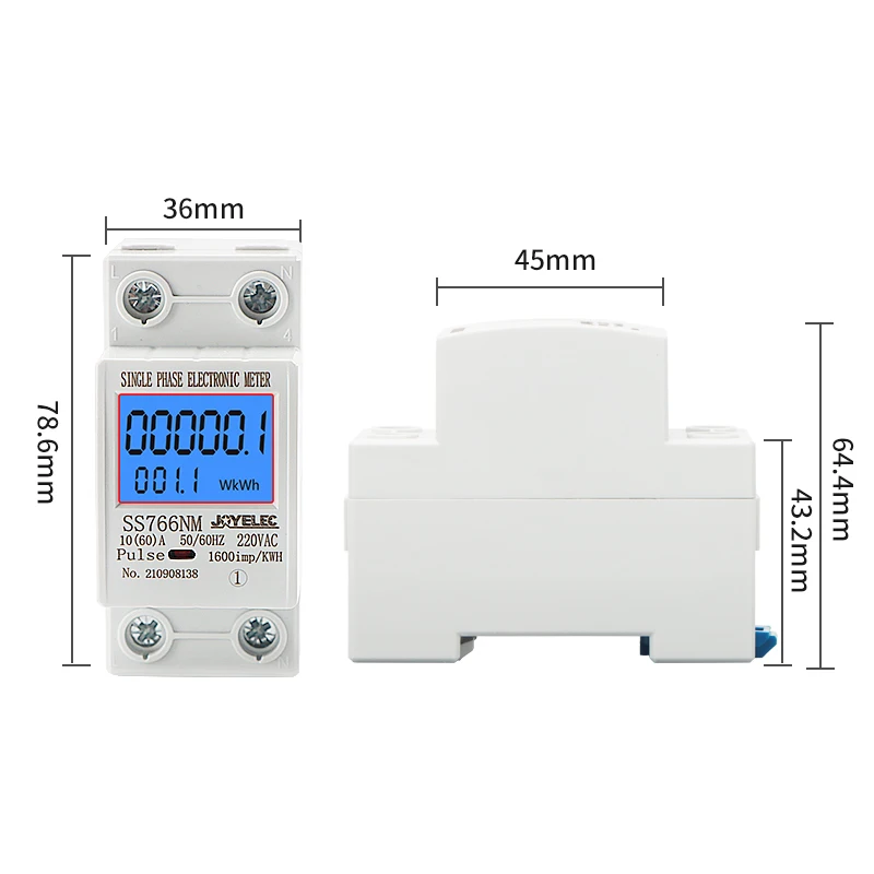 JOYELEC Digital Single Phase Reset Zero Energy Meter kWh Voltage Current Power Consumption Meter Wattmeter Electricity 220V AC