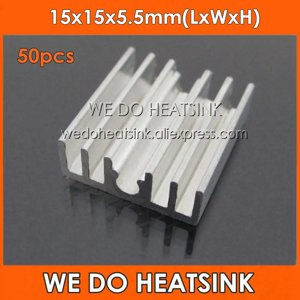 

WE DO HEATSINK 50pcs 15x15x5.5mm Power 1W 3W 5W LED Graphic Card Heat Sink Aluminum