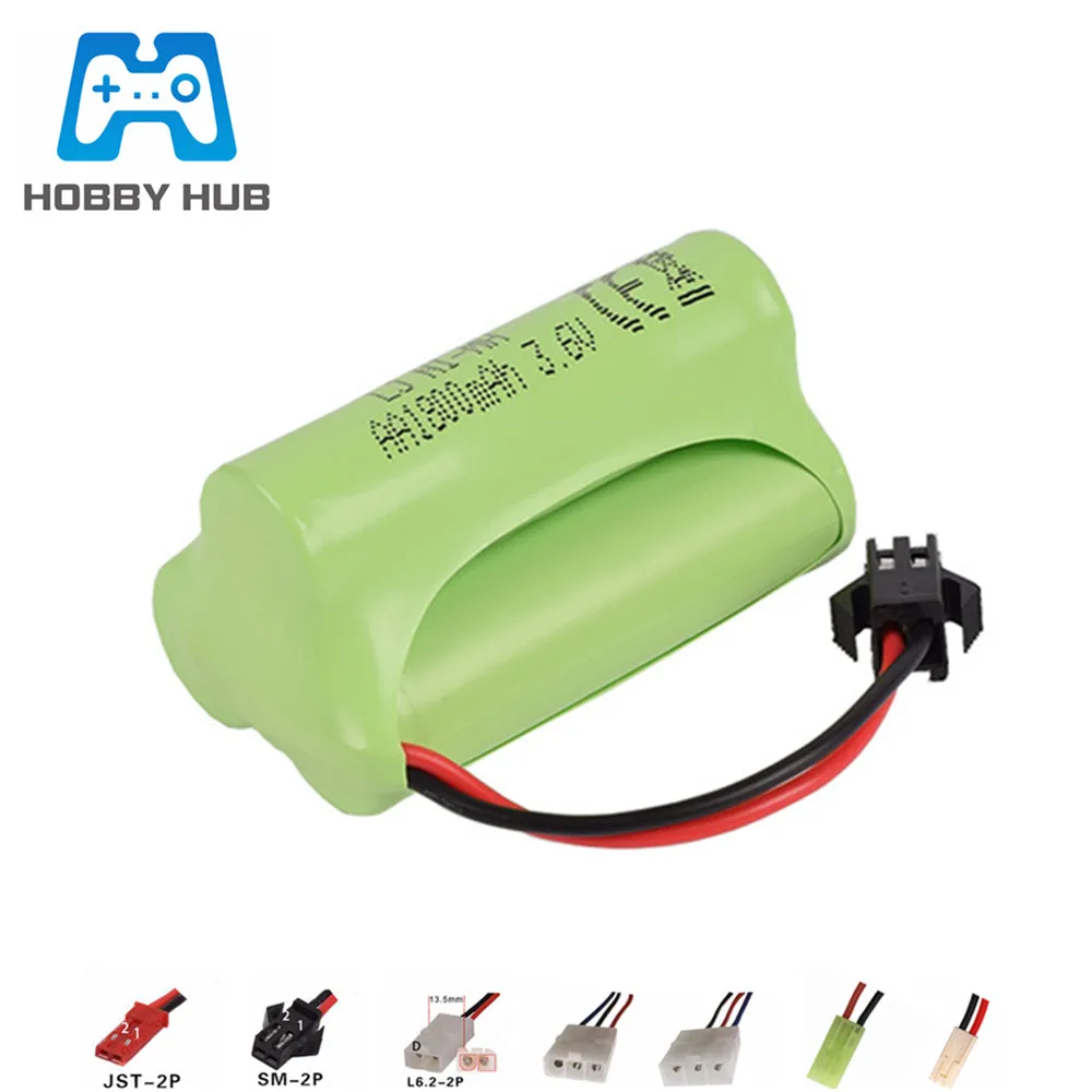 HOBBY HUB-batería NiMH de 3,6 v, 1800mah para juguetes Rc, coche, pistola, camión, tren, Ni-MH, AA, 700mah, 3,6 v, batería recargable de 5 piezas para barco a control remoto