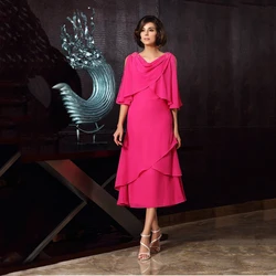 Mother Of The Bride And Groom Dress For Wedding Party Ruffles Simple Chiffon Vintage Mom Woman's Evening Gowns Plus Size Custom