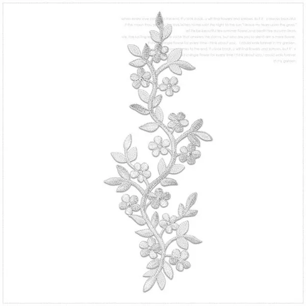 26cm Plum Blume Kostüm Patches Eisen Auf Applique für Kleidung Thermoadhesive Patches Aufkleber Auf Kleidung Gestickte Patches – Detail 6