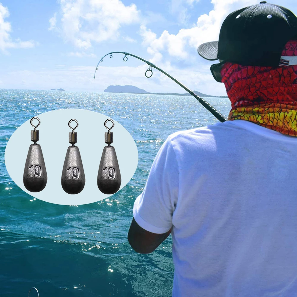 Água Drop Peso Sinker, Equipamento de pesca Acessórios, 3.5g, 5g, 7g, 10g, 14g, 20g, 10pcs por lote