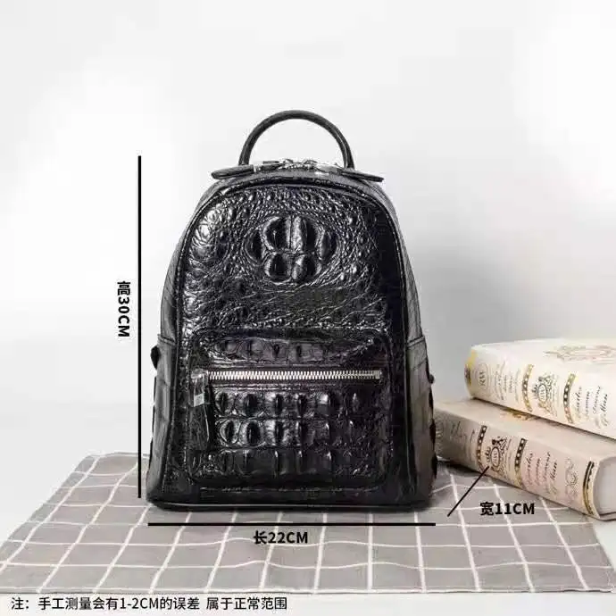 100% genuine real crocodile skin women backpack bag real alligator leather small lady backpack daily bag  2021 new design bag