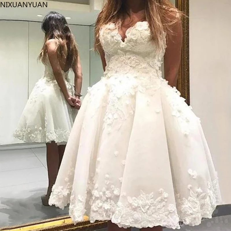 

Simple Wedding Gowns for Women Short Wedding Dress Plus Size Lace Appliques Backless Vestidos De Noiva 2023