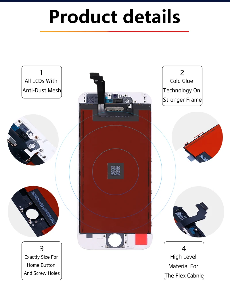 AAA++LCD Display For iPhone 6 7 8 6S Plus LCD Touch Screen Replacement For iPhone 5 5C 5S SE No Dead Pixel+Tempered Glass+Tools