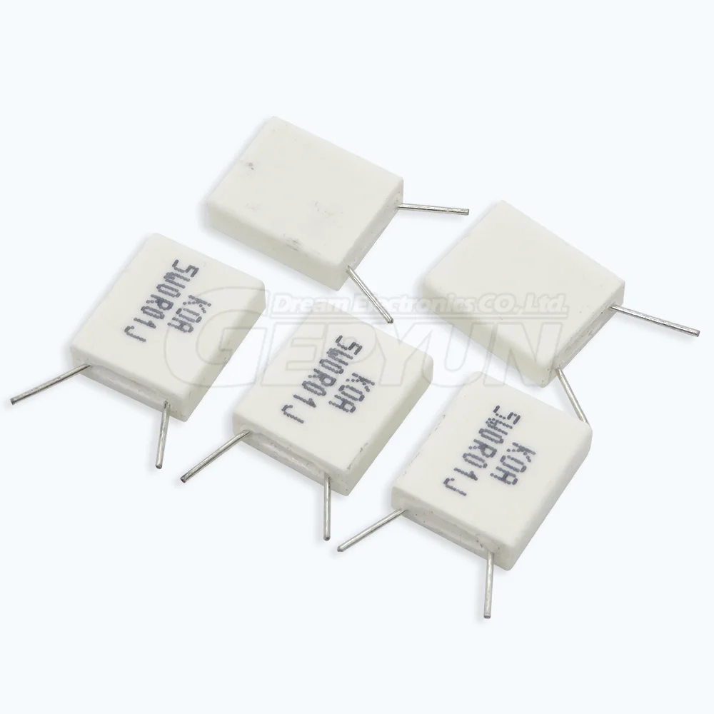 10pcs BPR56 5W Non-inductive Ceramic Cement Resistor 0.01 0.02 0.05  0.15  0.25  0.47ohm  0.1R 0.22R 0.33R 0.2R 0.5R