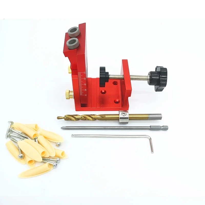 Alumínio Diagonal Hole Punch, Localização Pin Fixture, Guia De Perfuração De Bolso, Carpintaria Joinery Tool Set, 9,5mm