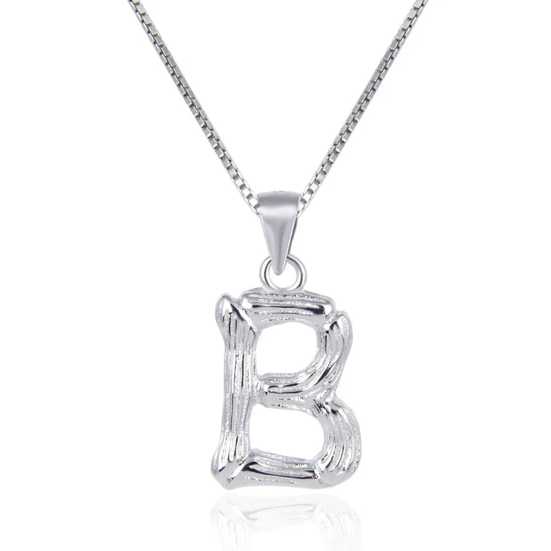 

Retro 26 English Letter Alphabet Necklace Pendant S925 Sterling Silver Personality Diy Clavicle Chain Pendant