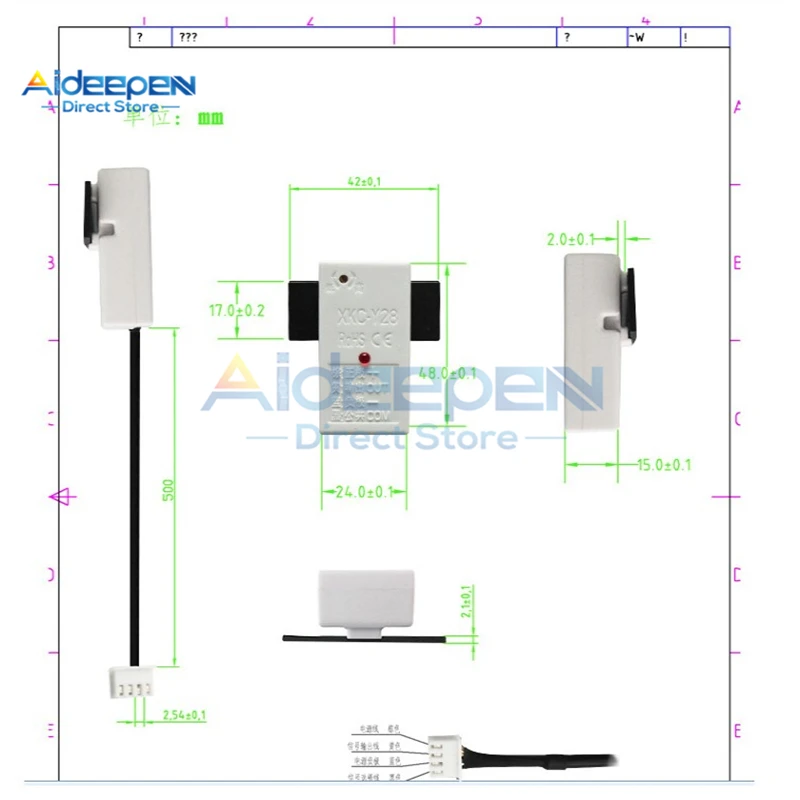 DC 5V 12V 24V XKC-Y28-NC/NO Non-contact Liquid Level Sensor Water Level Detection Switch Water Level Sensor Liquid Level Sensor