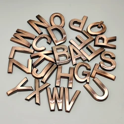 Door Plate House Number Letter Sticker 5CM A-Z Alphabet Modern 3D Hotel Apartment Mailbox No.ABS Plastic Red Copper Bronzed Name