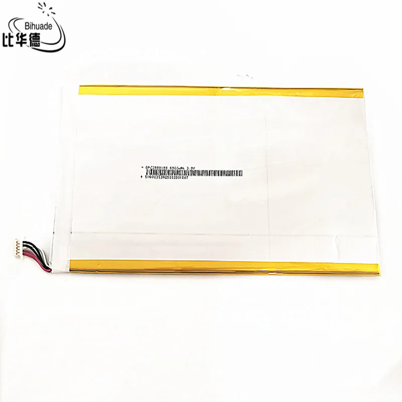 Batería de iones de litio de 5 líneas, 3,8 V,6800mAH, 2688188 (batería de iones de litio de polímero) para tableta pc, 7 pulgadas, 8 pulgadas, 9 pulgadas