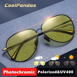 Fashion Aviation Ultra-light Memory Metal Sunglasses Men Polarized Photochromic Eyewear Day Night Vision Glasses Women zonnebril