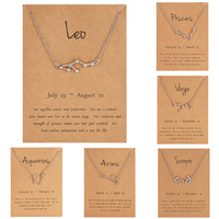 12 Horoscope Zodiac Sign Pendant Necklace Aries Leo 12 Constellations Jewelry Gift Leo Aquarius Scorpio Capricorn Christmas Gift