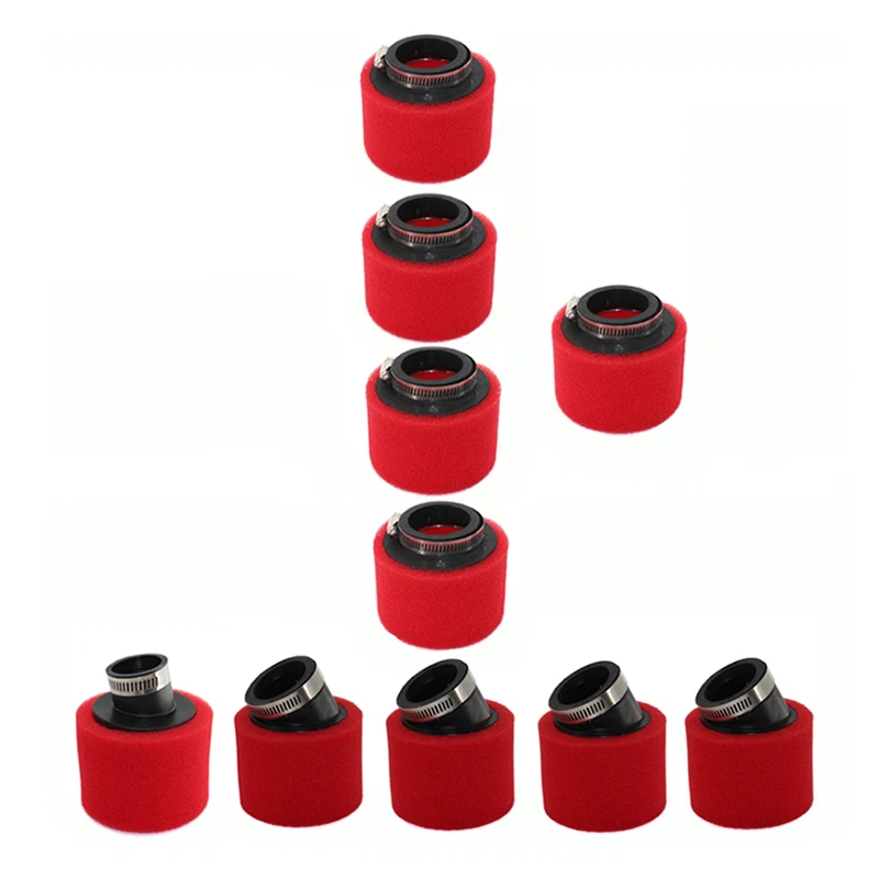 

35mm 38mm 42mm 45mm 48mm Bend Elbow Neck Foam Air Filter Sponge Cleaner Moped Scooter Dirt Pit Bike Motorcycle RED Kayo BSE