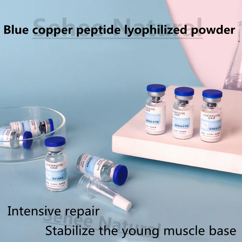 4pairs Blue Copper Peptide Repair Freeze Dried Powder Oligopeptide Solution Dilute Pox Print Shrink Pores Essence