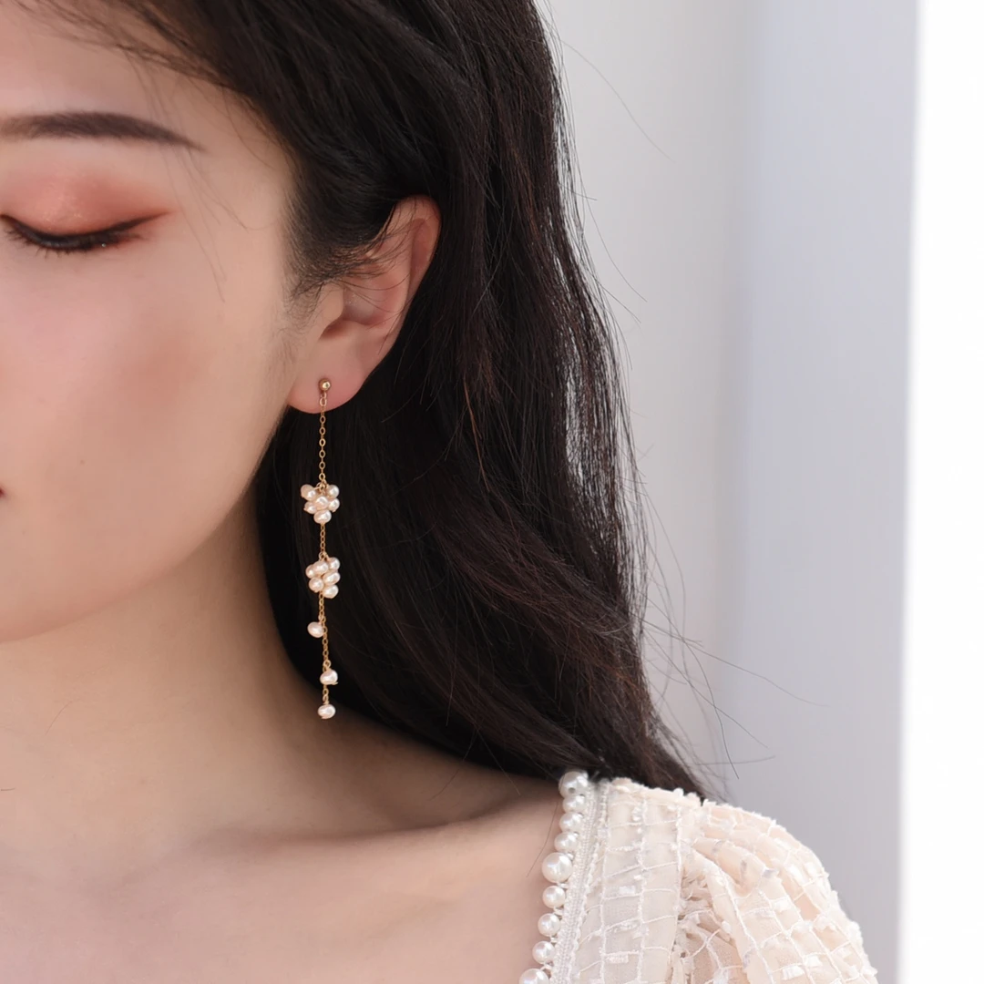 

Lii Ji 925 Sterling Silver Pearl Stud Earring Real Pearl Boho Earring Handmade Jewelry Women Christmas Gift