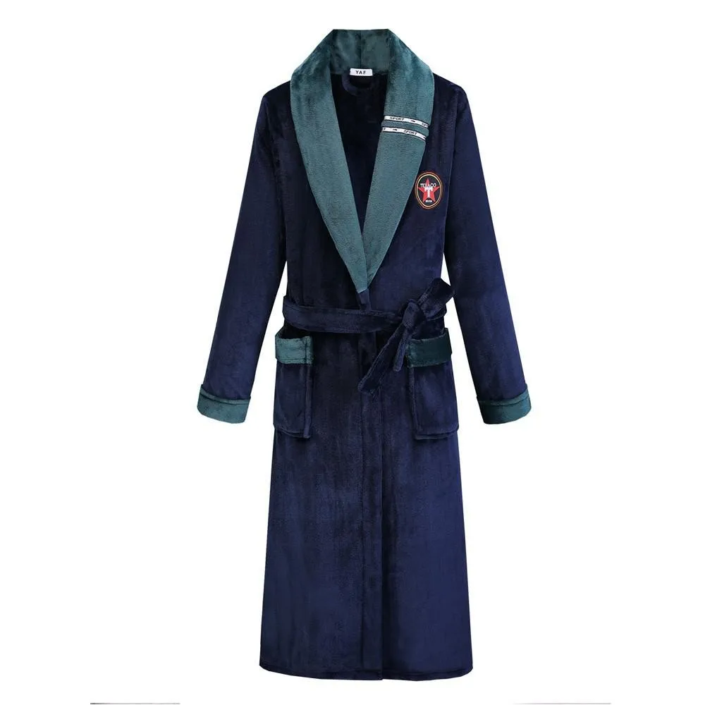 Couple Ultra Long Men&Women Kimono Bathrobe Gown Large Size 3XL Flannel Sleepwear Thick Nightwear Casual Homewear Nightgown