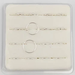 925 sterling silver Piercing Nose Ring Hoop classic Small Thin 22G *8mm nose jewelry