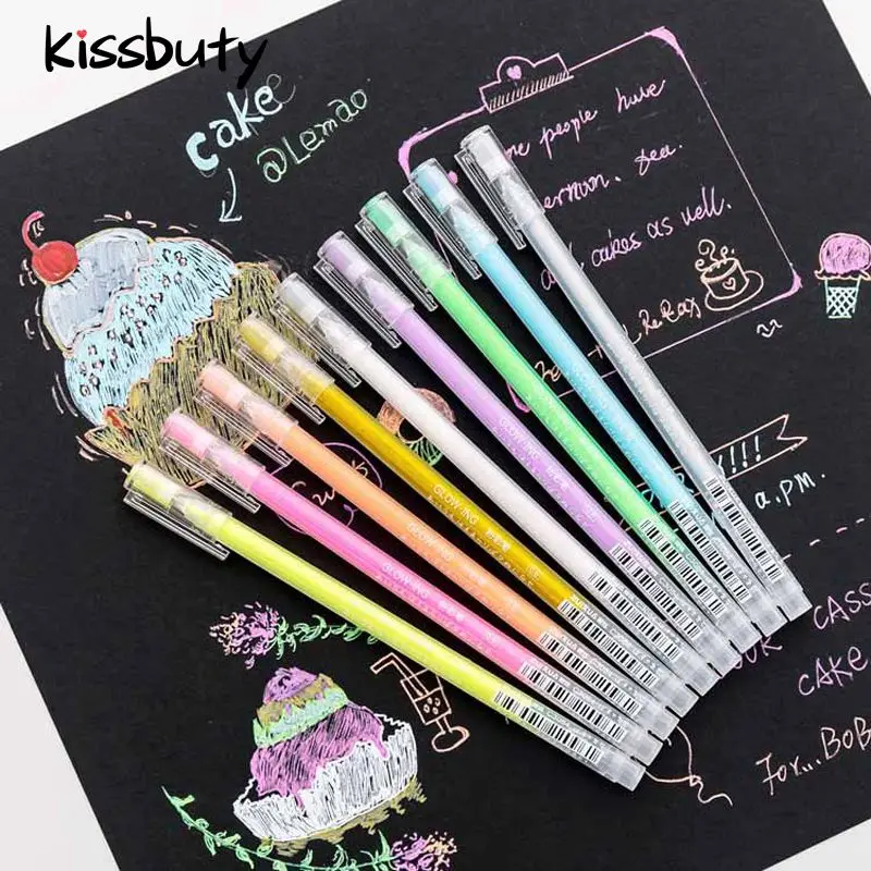 3Pcs/Set Large Capacity 0.6mm Fine Tip White Gel Pen Highlighter Marker Pen Sketch Drawing Art Markers Comic Design Art Supplies