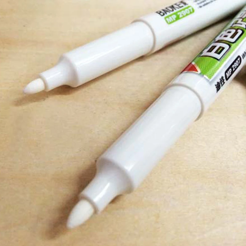 2pcs Large Capacity white Waterproof Marker Pen Stationery Office School Supplies Writing Gift