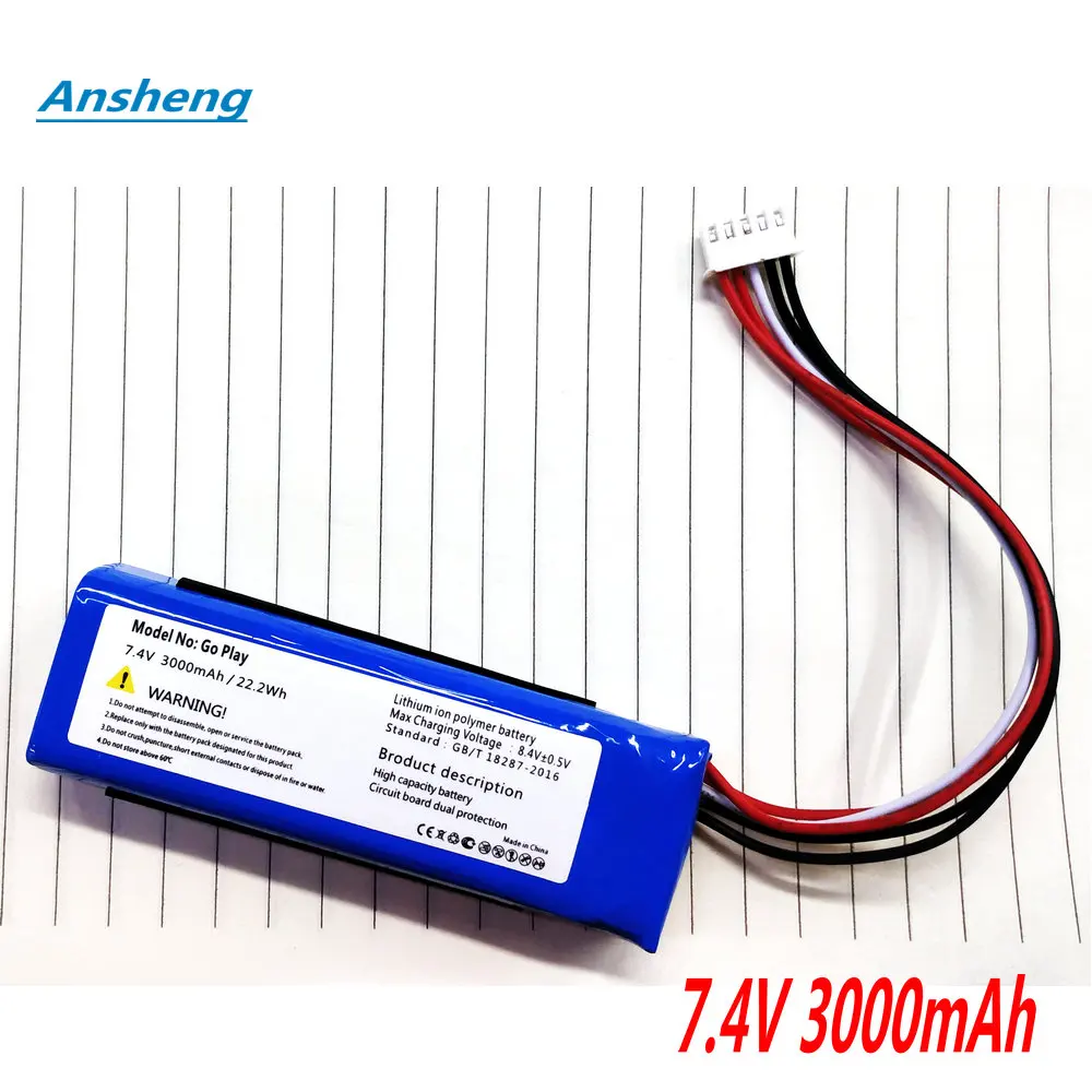 

High Quality 7.4V 3000mAh battery For Harman Kardon Go+ Play go play Speaker Batterie