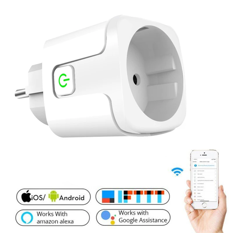 Smart Plug WiFi Socket EU 16A 100-240V Power Monitor Timing Function Tuya SmartLife APP Control Work With Alexa Google Assistant