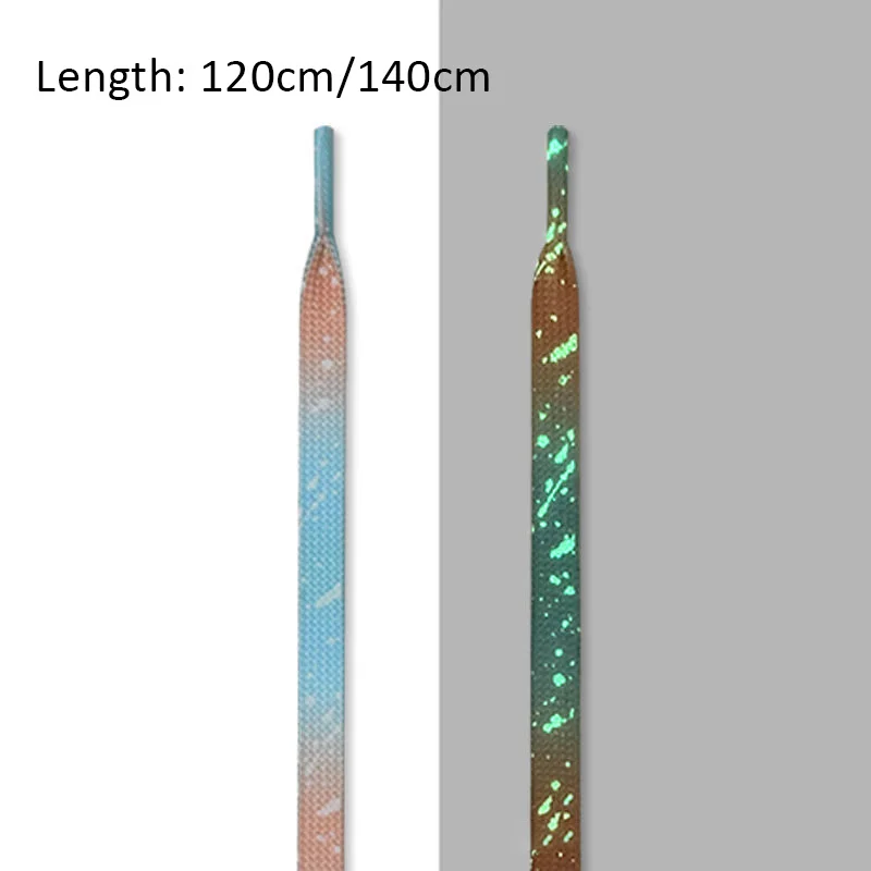 1 Paar leuchtende Schnürsenkel, leuchtende fluoreszierende Schnürsenkel für Turnschuhe, flache Spitze, Schuhe, Stiefel, Schnürsenkel, 120/140/160 cm – Detail 7