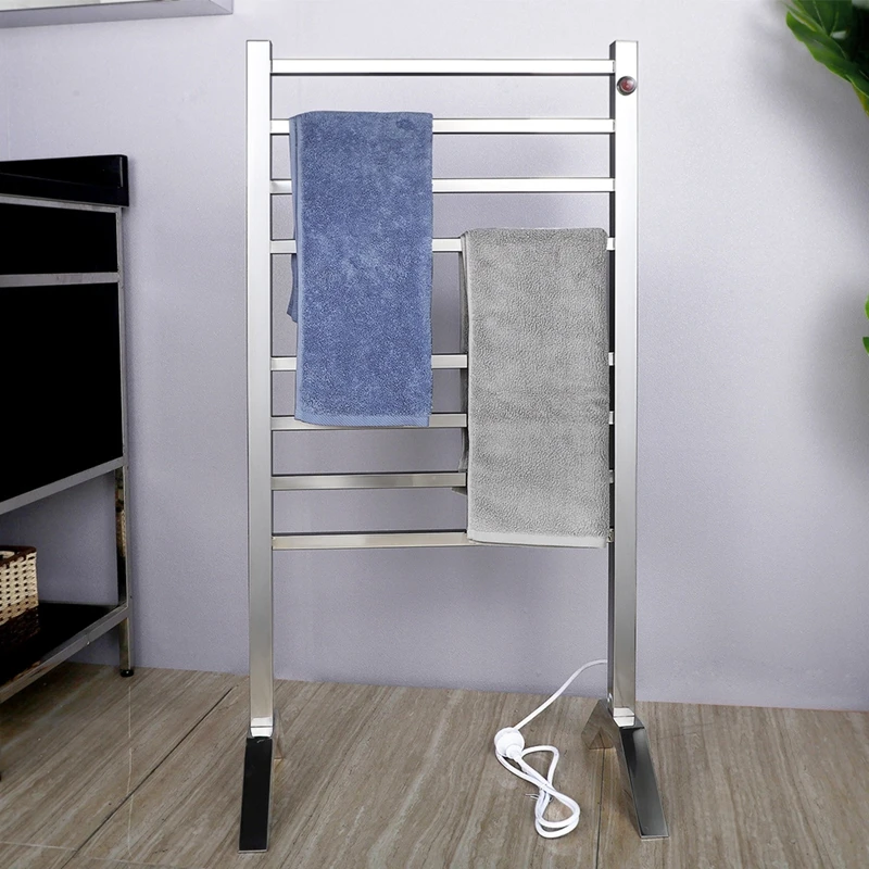 Electric heating towel rack bathroom drying rack floor type 304 stainless steel bathroom towel rack towel rack shelf