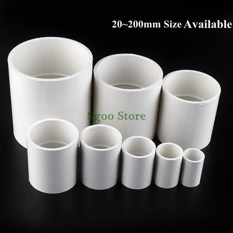 Big Size 63~200mm Inside Dia PVC Water Supply Pipe Straight Connector Plastic Joint Fittings Irrigation System Watering Parts