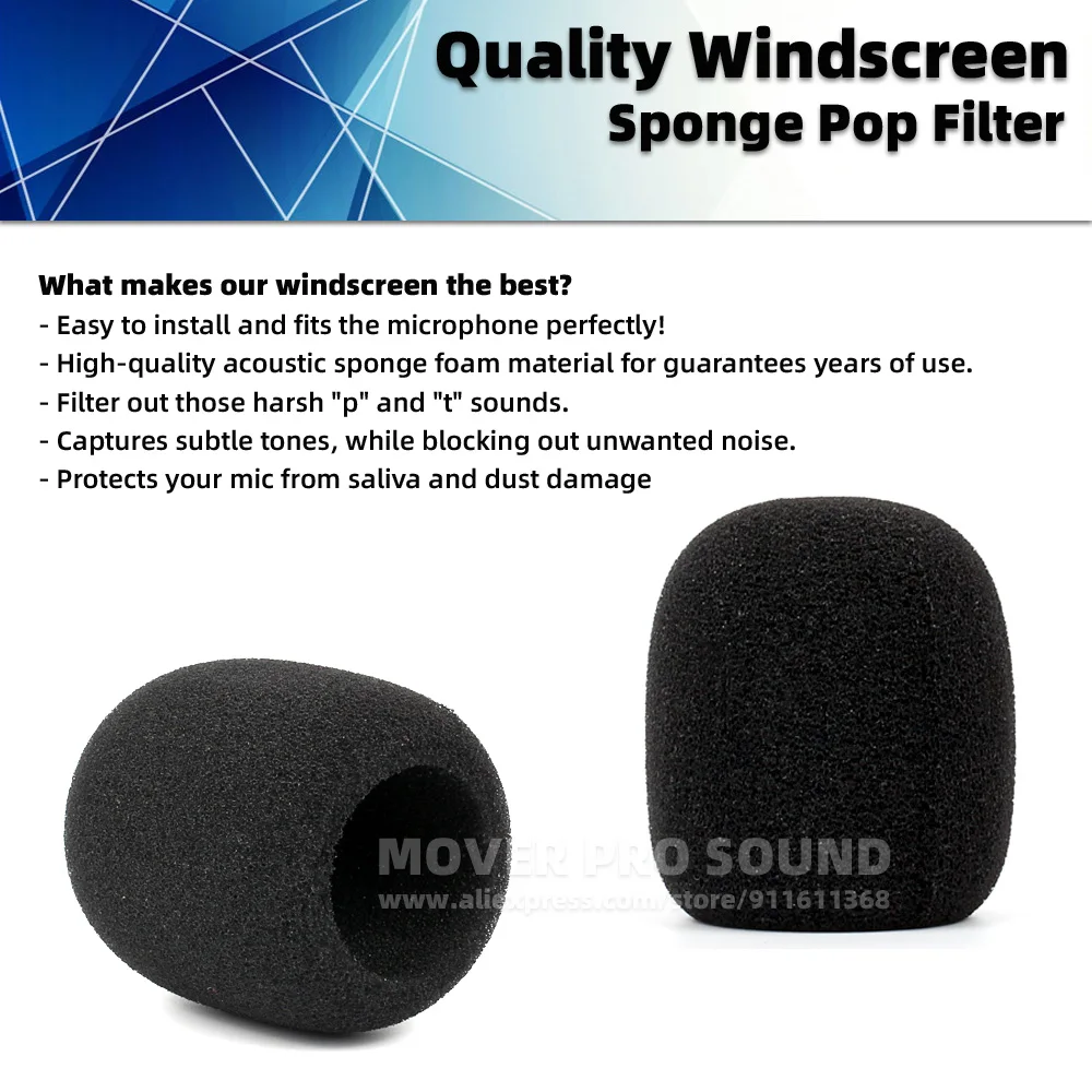 For SENNHEISER E904 E 904 Windscreen Pop Filter Windshield Percussion Microphone Windproof Sponge Foam Drum Mic Cover Shield