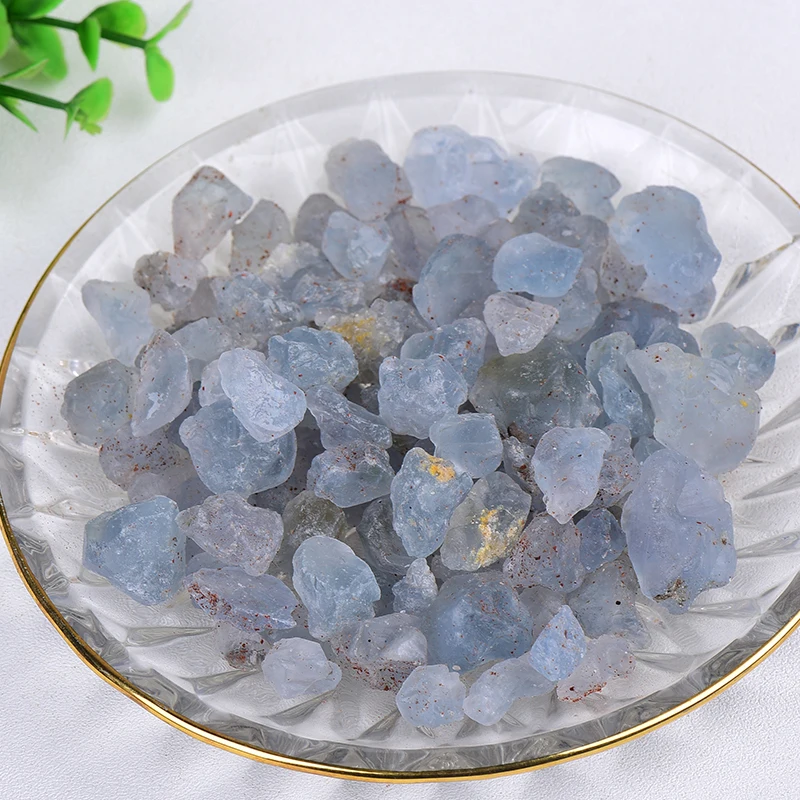 50g Natural Crystal Celestite Tumbled Chips Crushed Stone Healing Crystal Jewelry Making Home Decor Or Aquarium Decor