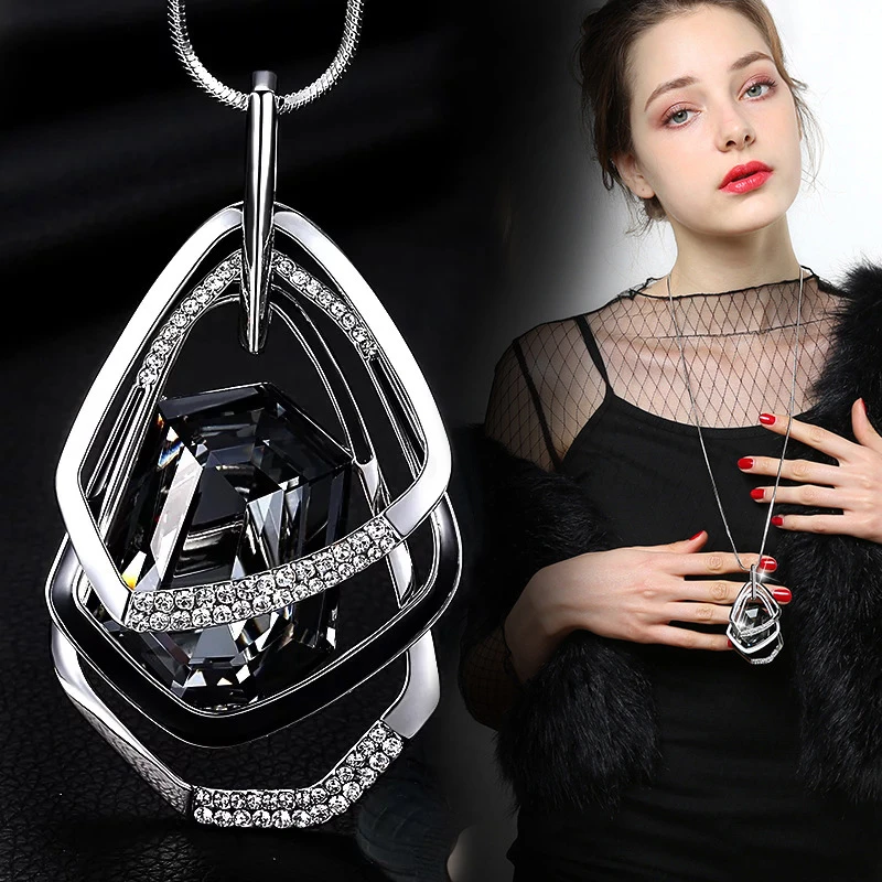 Necklaces & Pendants For Women Fashion Long Fashion Geometric Statement Maxi Necklace Jewelry Collier Femme Collar Accessories