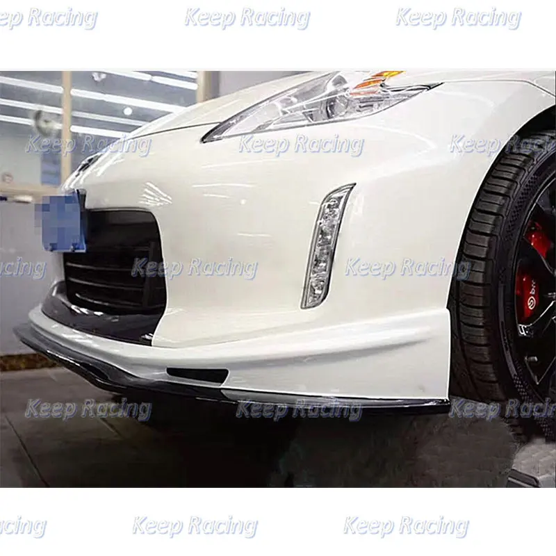 VRS Style Front Lip Carbon Fiber For Nissan 370Z Z34 Kouki Late Model (facelift) Fiber Glass Bumper Splitter FRP Under Spoiler