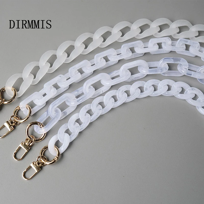 New Fashion Woman Handbag Accessory Chain Detachable Replacement White Transparent Strap Women Shoulder DIY Resin Bag Cute Chain