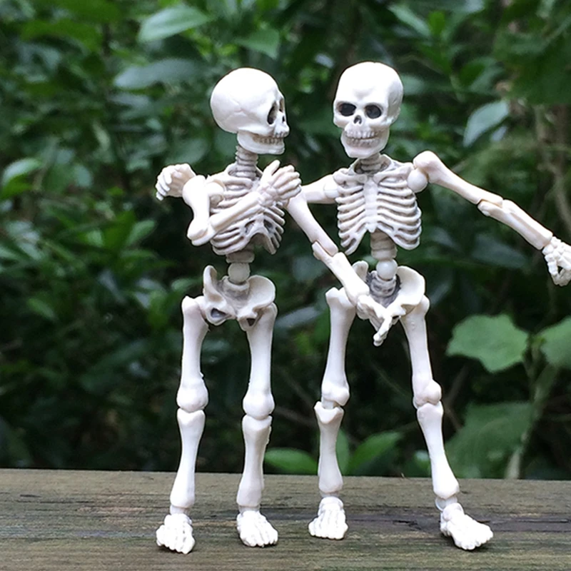 Movable Mr. Bones Skeleton Human Model Skull Full Body Mini Figure Toy Halloween 54DA