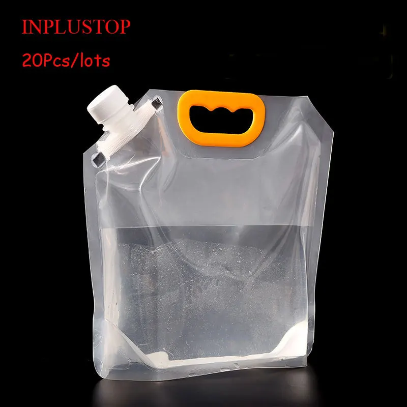 inplustop bolsas de plastico para beber frascos transparentes bolsa de licor a prova dagua suco leite cerveja bebidas pesadas bolsas reutilizaveis com bico 1l 15l 25l 01