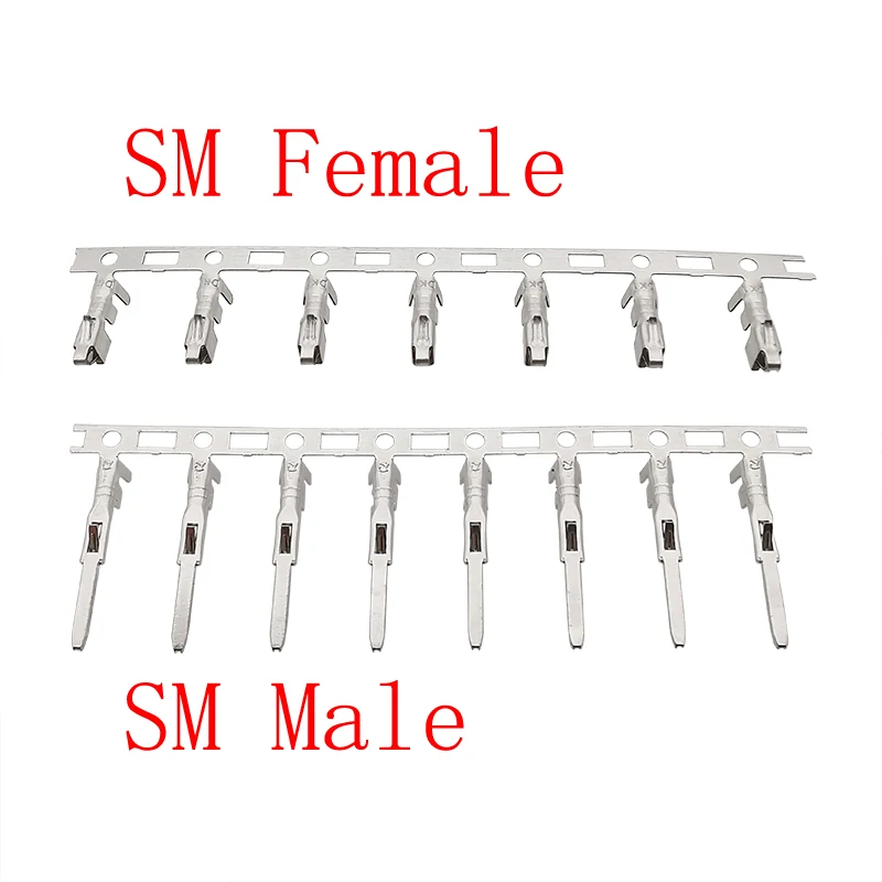 50/100Pcs Metal JST Terminal Pin 2.54mm SM Male & Female Plug Housing Pin Header Crimp Pin Jack Contact Pin Wire Cable Connector