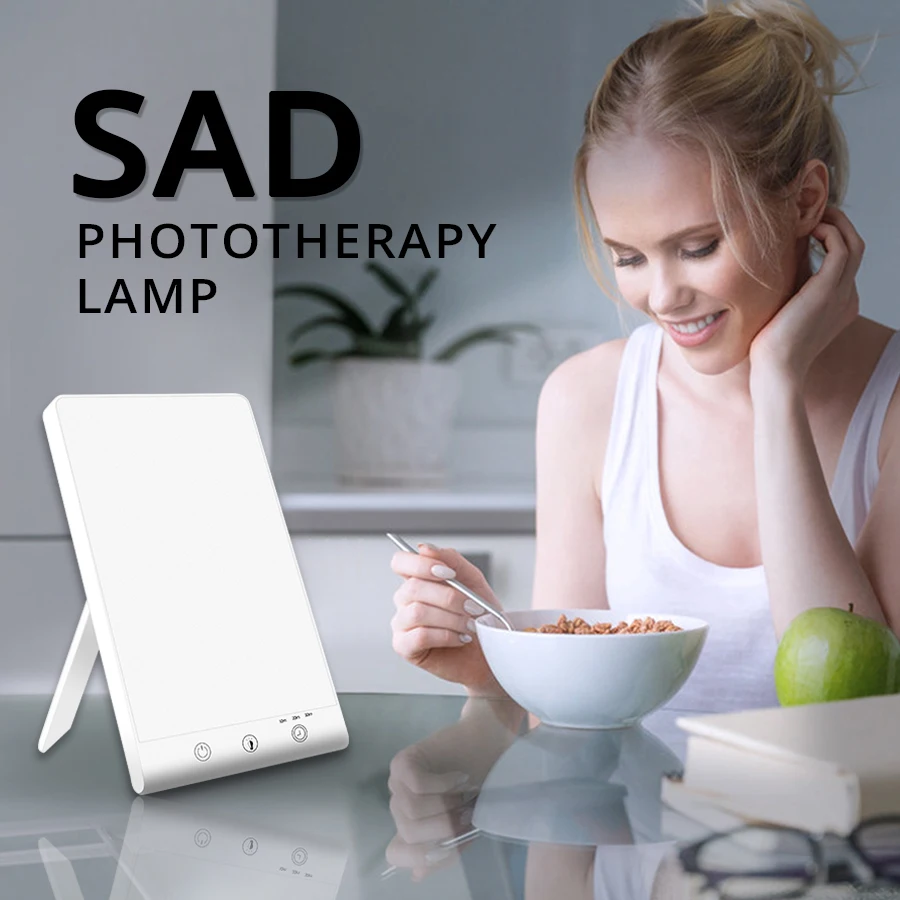 SAD Therapy Light Book Lamp 10000 Lux Light Therapy Lamp UV-free LED Bright Therapy Light 3 Color Temperatures 2020 SAD Therapy