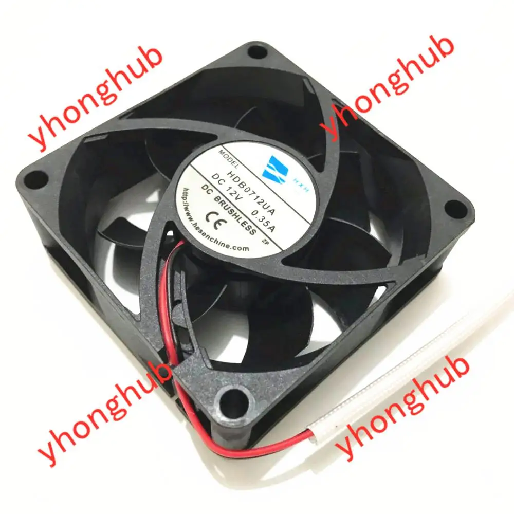 HXH HDB0712UA DC 12V 0.35A 70x70x25mm 2-Wire Server Cooling Fan