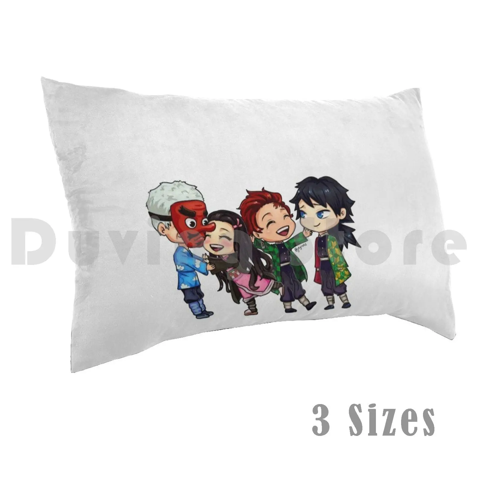 Kimetsu No Yaiba Chibi Version 2 Pillow Case DIY 50*70 Kimetsu No Yaiba Demon Tanjiro Nezuko Tomioka